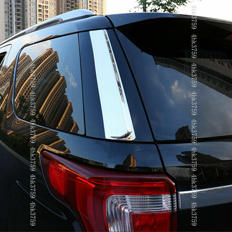 for Ford Explorer 2011-2019 Chrome Rear Trunk Window Triangle Molding Cover Trim