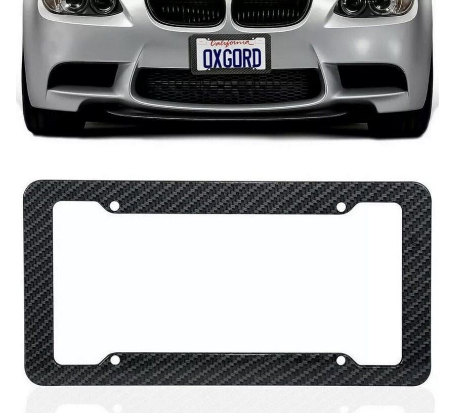 Car license plate frame cap boot trunk black carbon for Saab for Smart