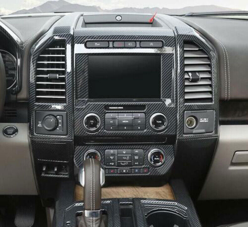 for Ford F-150 2015-2020 Carbon Fiber Look ABS GPS Navigation Screen Cover Trim