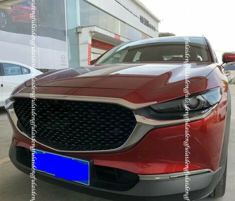 for Mazda CX-30 2020-2022 Chrome Front Grill Grille Engine Hood Cover Strip Trim