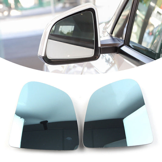 Pair Left +Right Rearview Door Wing Mirror Glass Blue Heated for Tesla for Model Y