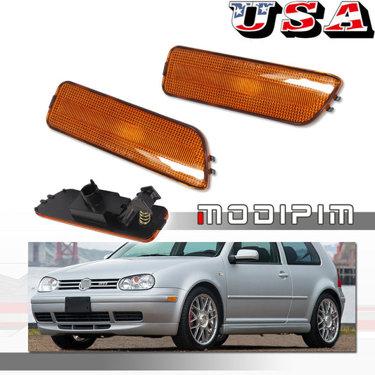 2-pack amber front corner side marker lights for Volkswagen MK4, for Golf R32, GTI, for Jetta Cabrio