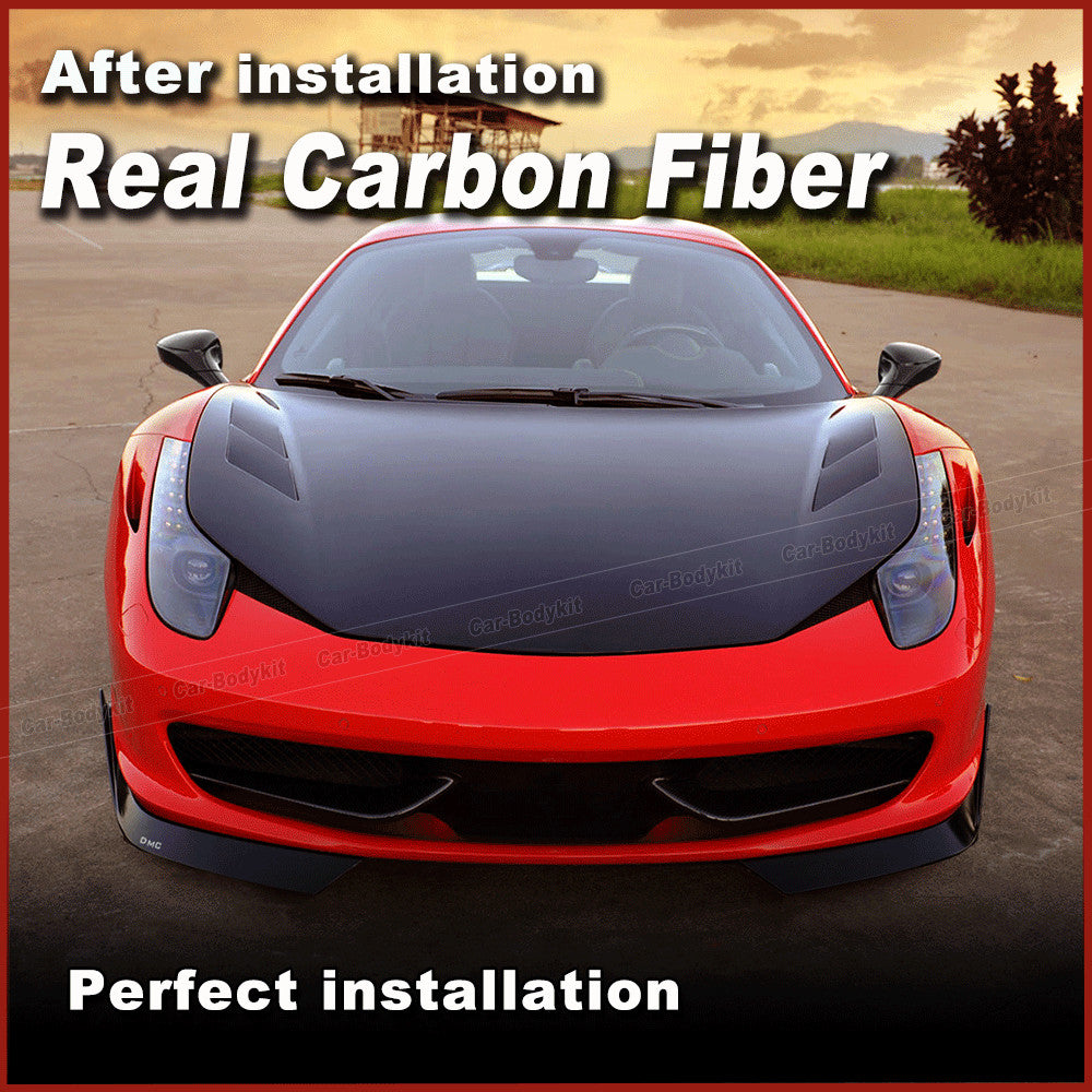 for Ferrari 458 Italia 2011-2016 Dry Carbon Fiber Side Mirror Cover Caps Replace