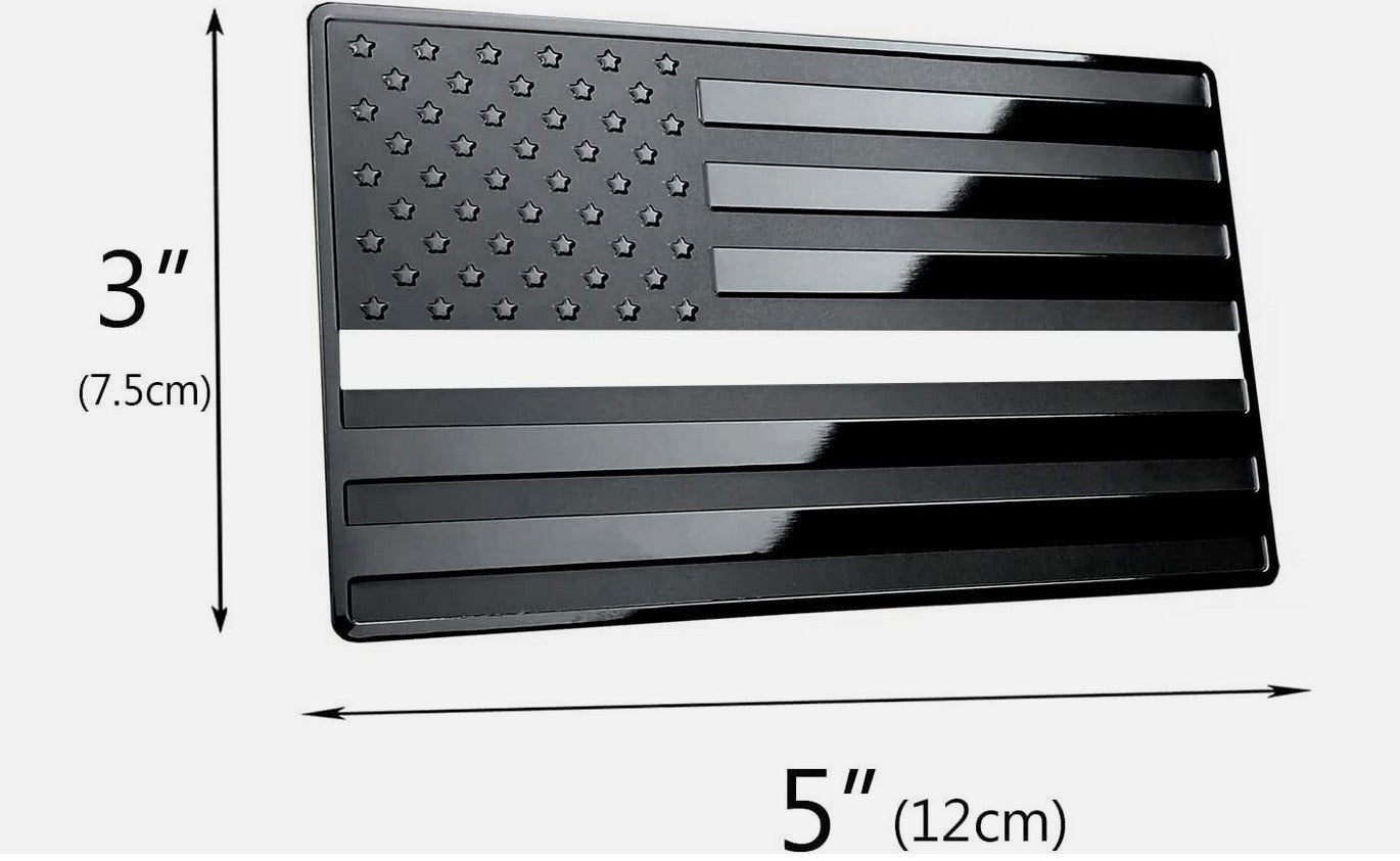 2. Car side fender rear trunk badge sticker, black and white American flag, suitable for Chevrolet .
