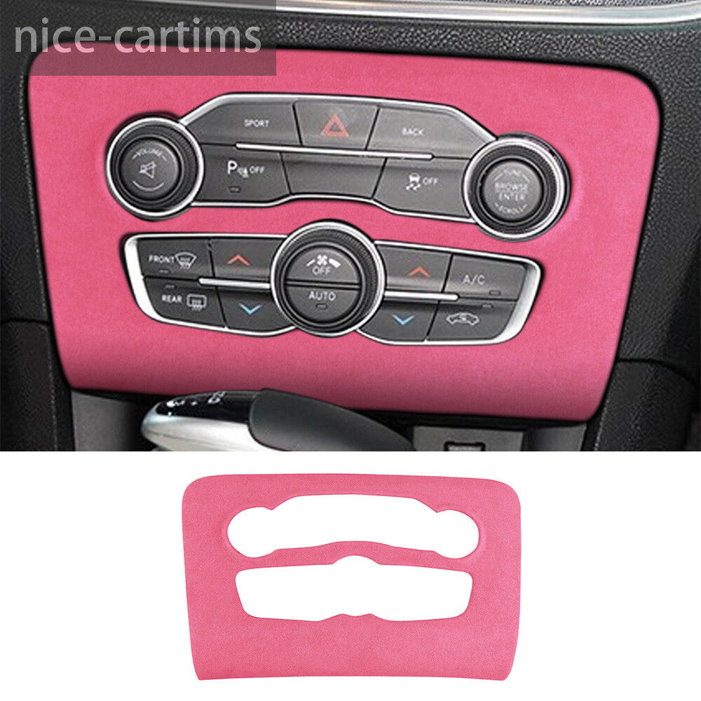 Suede Pink Central Control Air Condition AC Panel Trim for Dodge Charger 2015-23