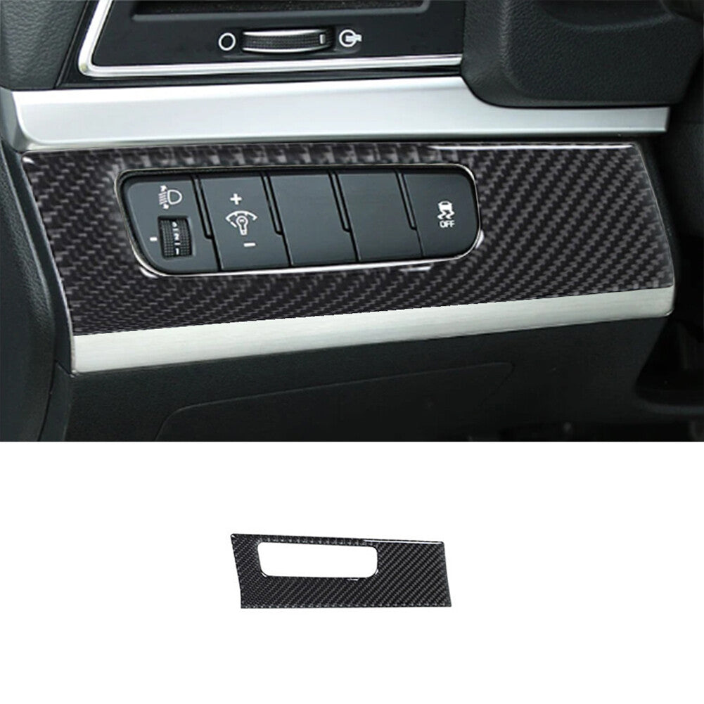 Carbon Fiber Interior Headlight Control Cover Trim for Hyundai for Elantra 2016-2018