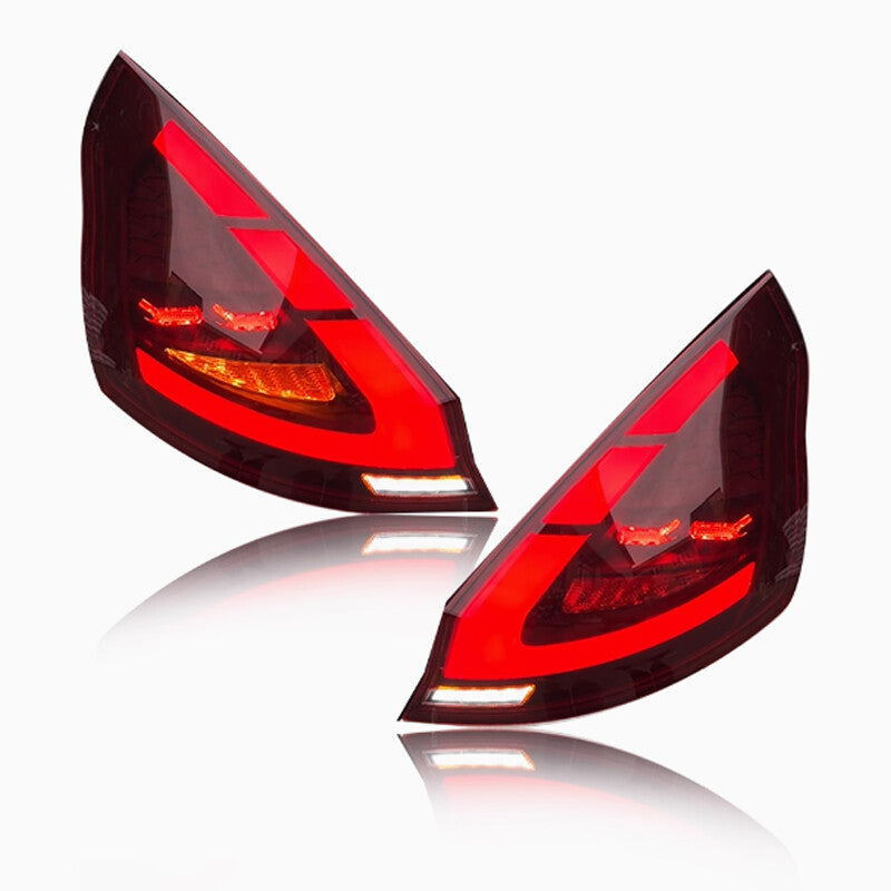 1Pair LED Tail Lights 2014-2019 for Ford Fiesta Hatchback LED Tube Red Lens