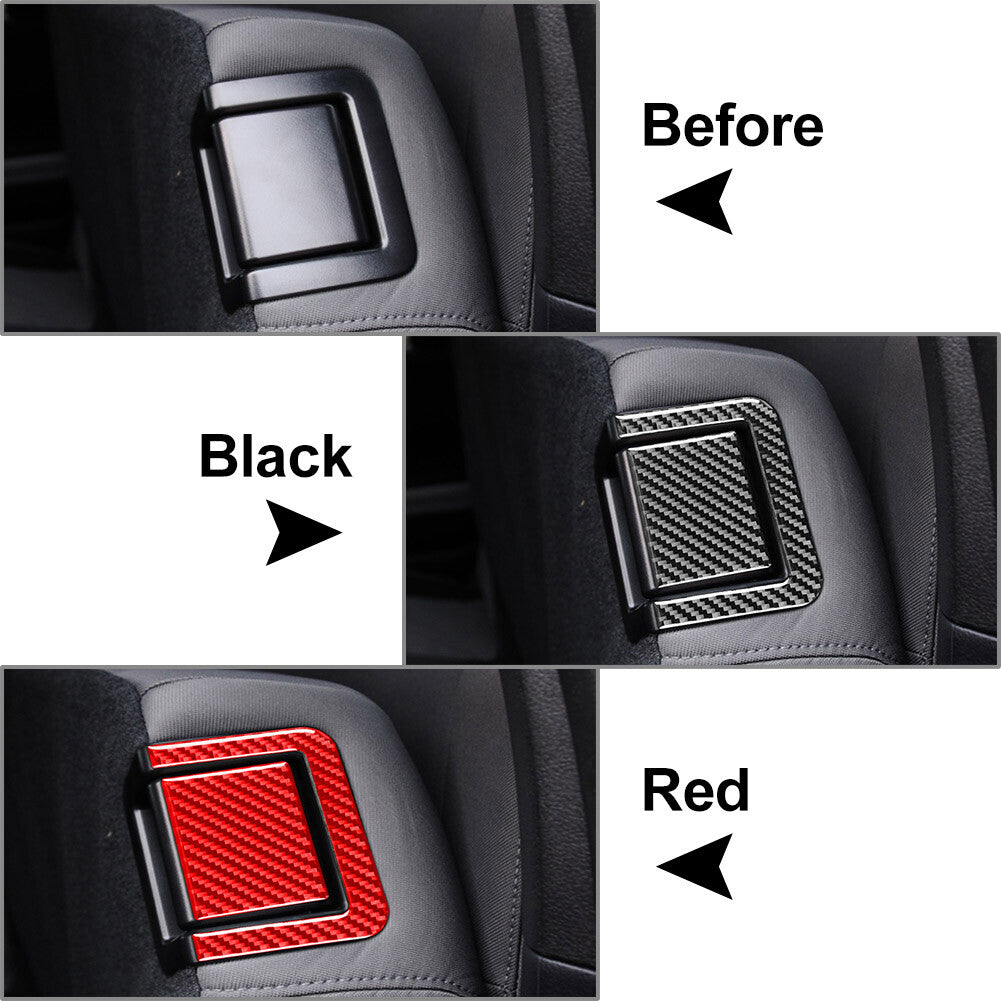 4x Carbon Fiber Rear for Seat Adjustment Panel Cover Trim for Toyota Tundra 14-21