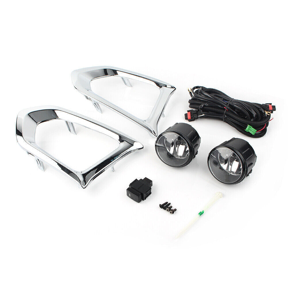 Front Fog Light+Fog Lamp Cover Assembly Set Pair Fit for Nissan Patrol Y62 2016-2018