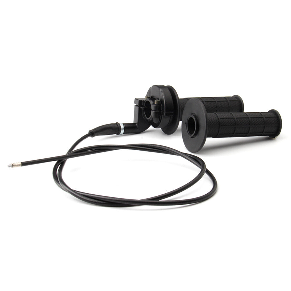 2Pcs 7/8 22mm Griff Gasklemme Handgriff mit Twist Kabel Motorrad Schwarz