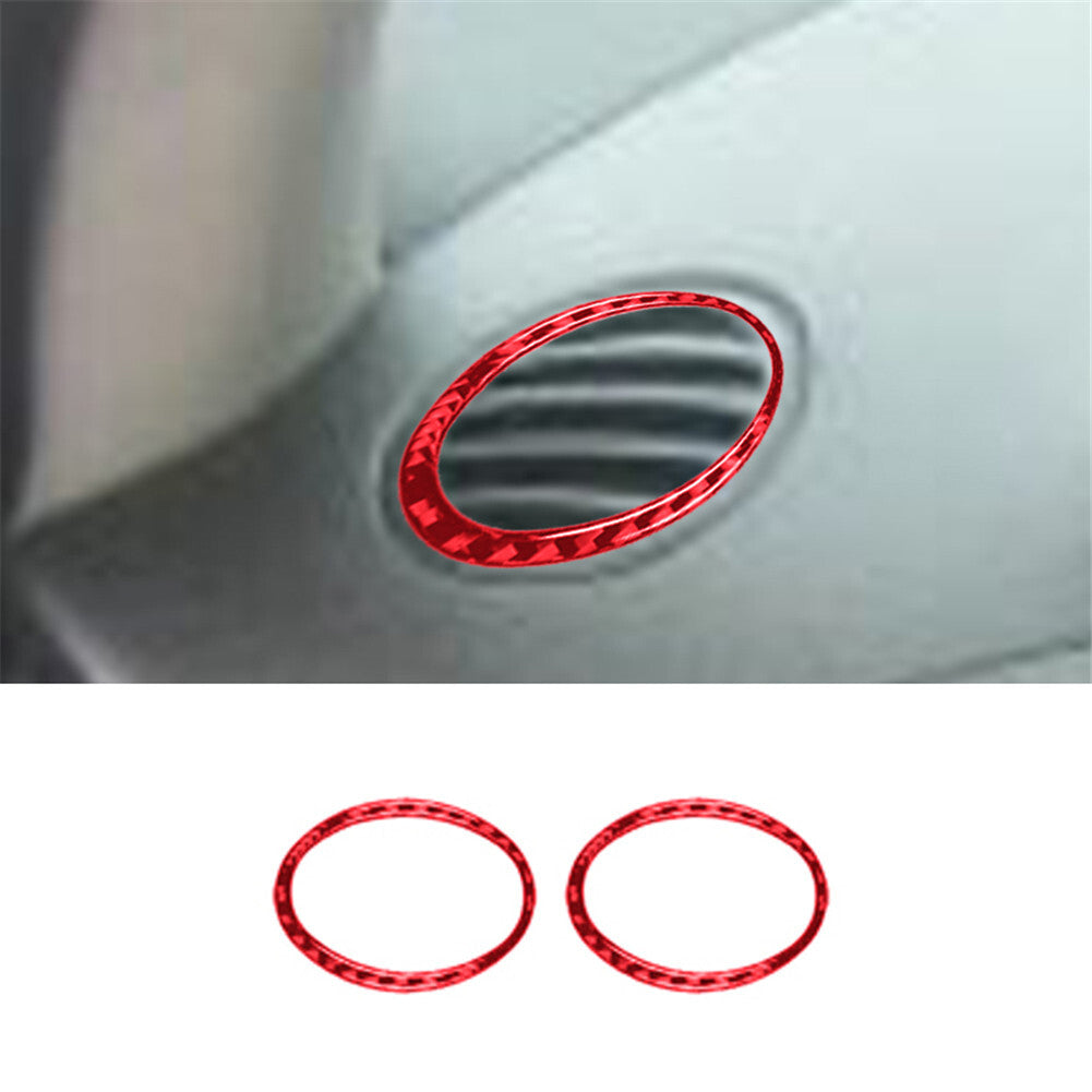 2Pcs Red Air Vent Frame Cover Trim Carbon Fiber for Chevrolet COBALT 2005-2010