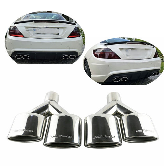 AMG Stainless Oval Exhaust Tips for Mercedes-Benz W204 W203 W211 W214 C-Class JZ