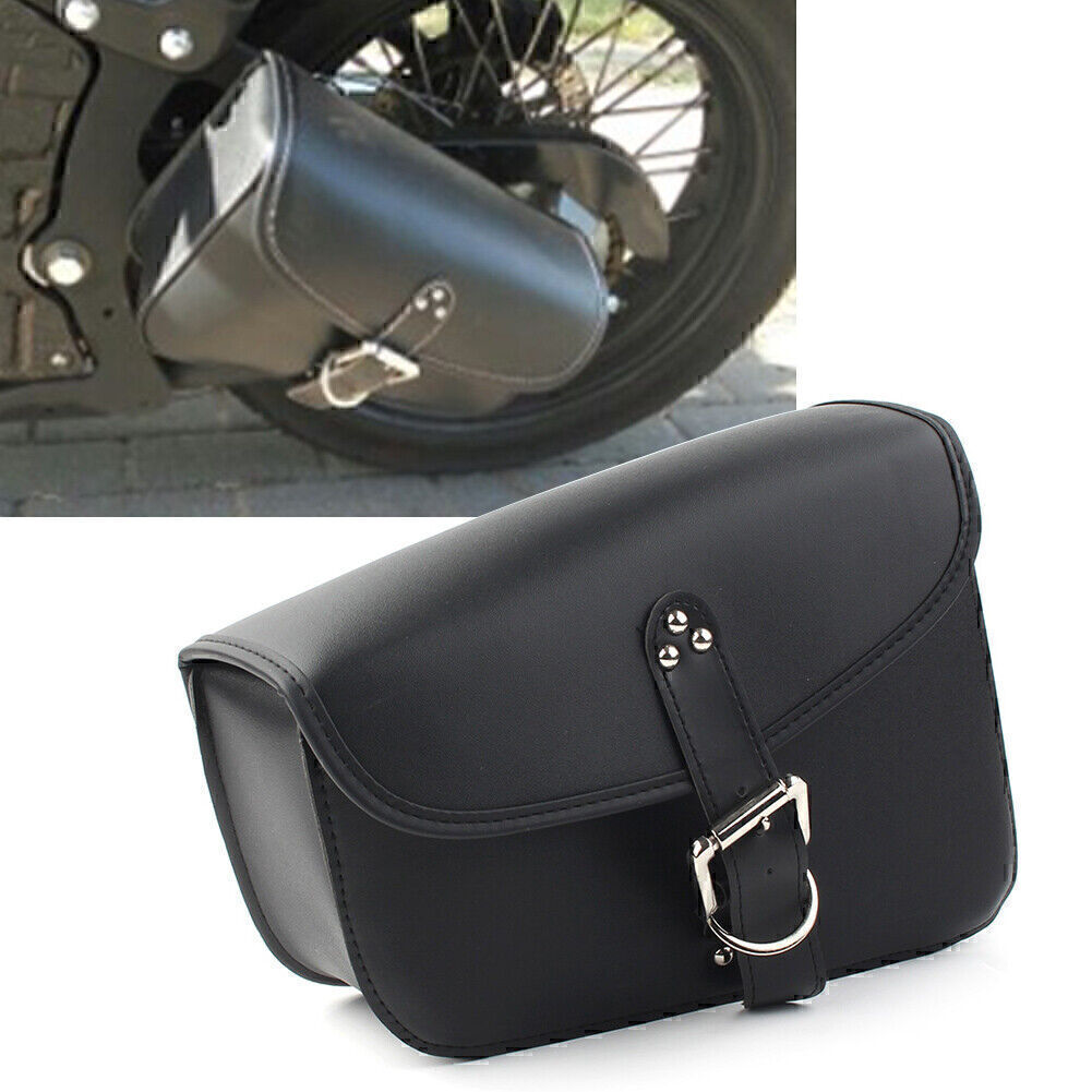 for Harley Sportster Iron 883 1200 72 Left Side PU Leather Saddlebag Saddle Bag