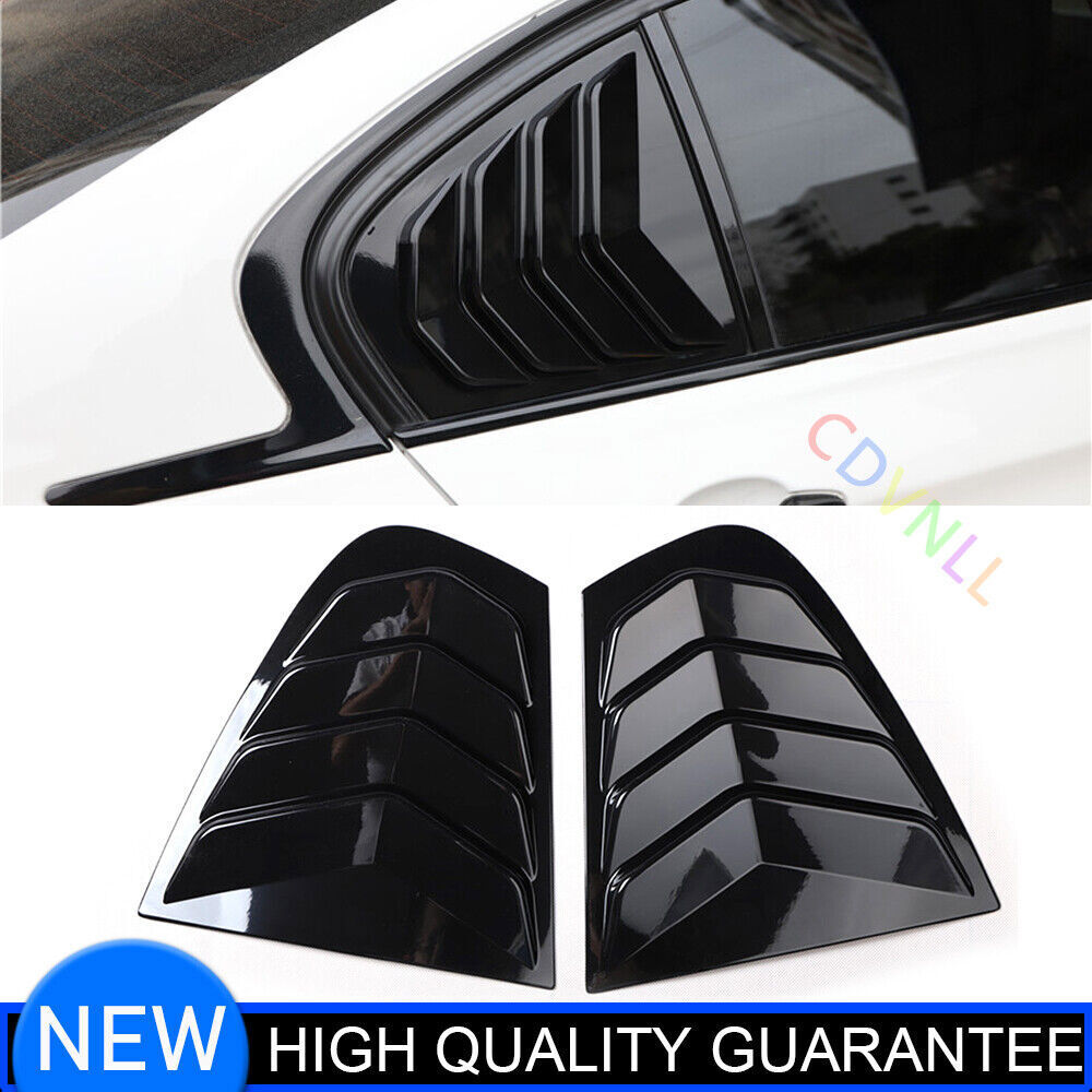Side Window Louvers Cover Vent Cover Trim for BMW 3 Series 2014-18 Bright Black