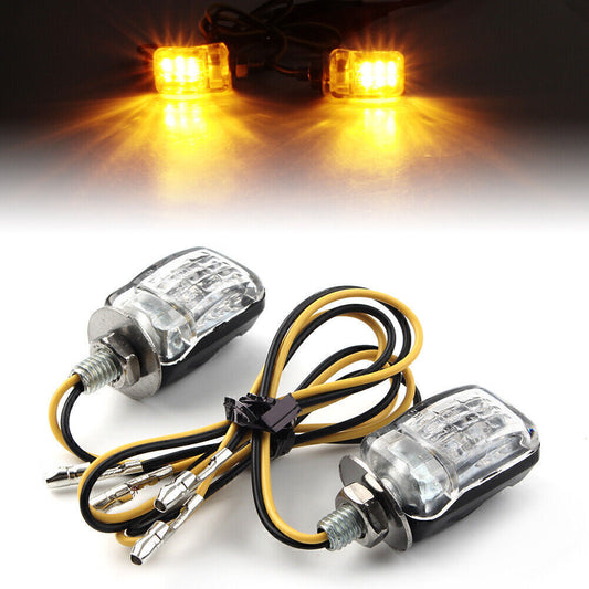 Universal Motorcycle Turn Signal Indicator Lights Warning Blinker Lamp 2pcs