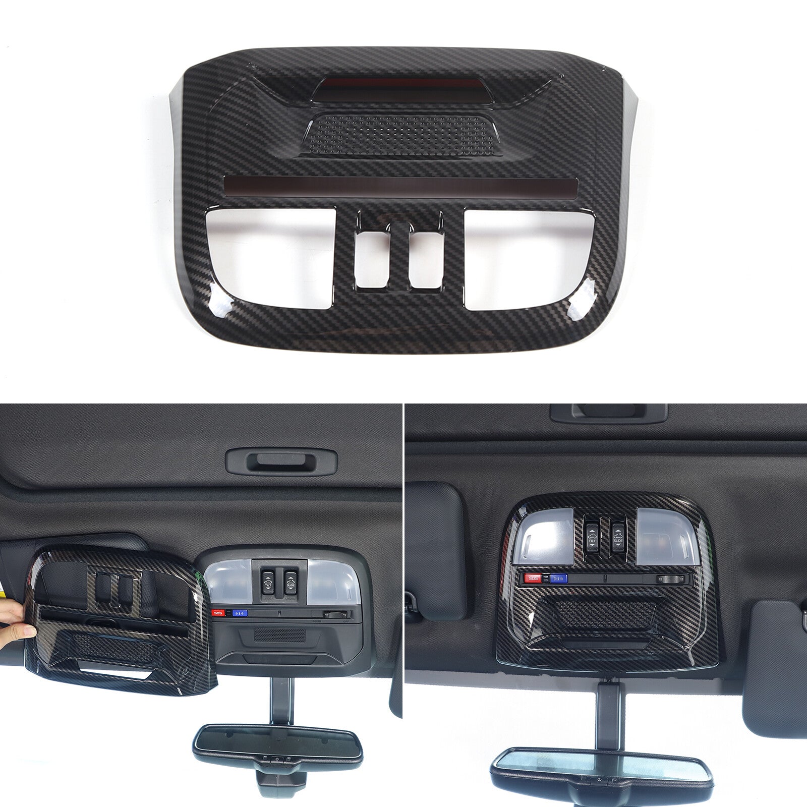 Carbon fiber tailgate handle cover and rear door grab trim for Toyota @ Tundra 2022-23