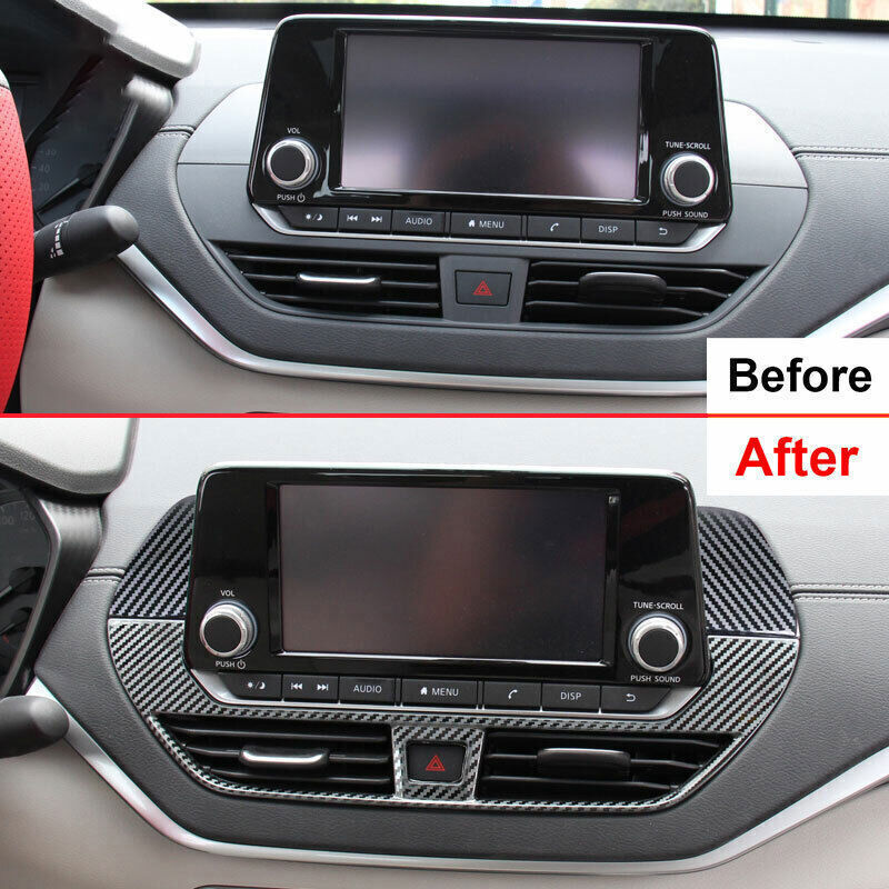 Central Console Navigation Frame for Nissan Altima 2019-2022 Steel Carbon Fiber