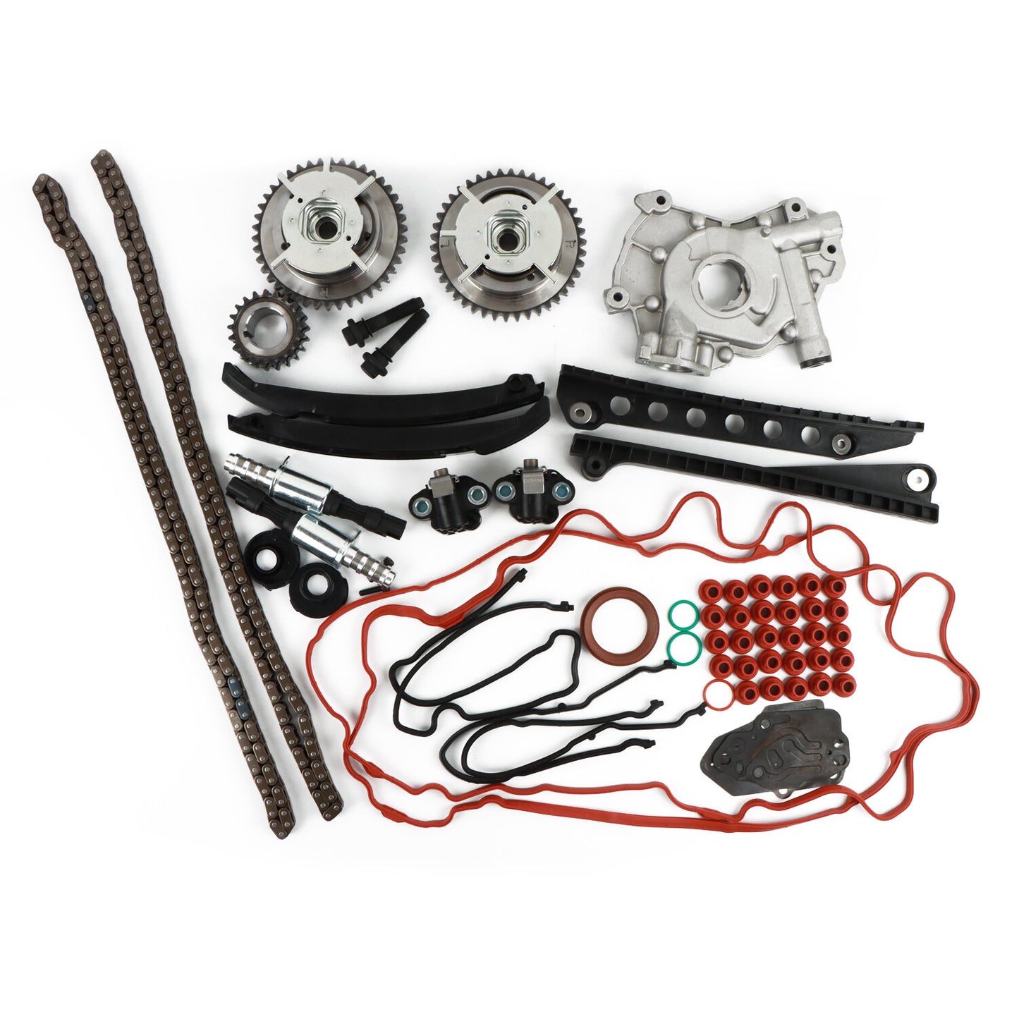 Timing Chain Kit+Cam Phaser+Solenoid Valve+Oil Pump for 2004-2008 for Ford 5.4L 3V
