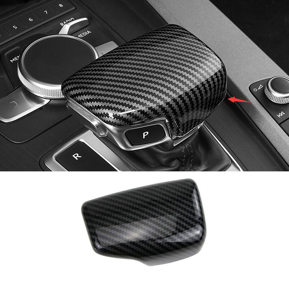 1P Central Control Shift Knob Cover Trim for Audi A4 A5 2017-24 ABS Carbon Fiber