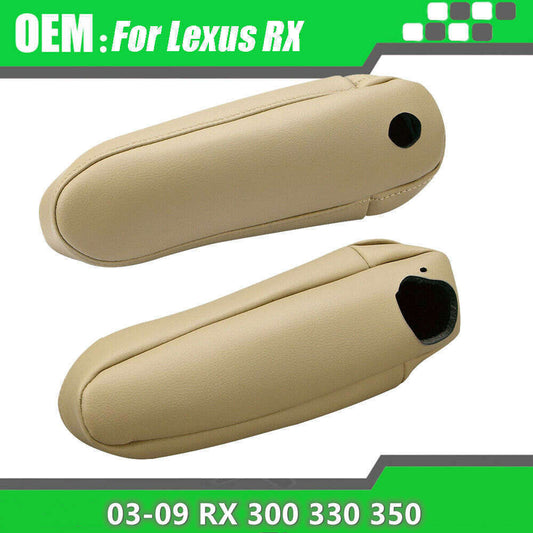 2 Pcs Beige Leather for Seat Armrest Cover Fit For 2003-2009 for Lexus 300 330 350 O