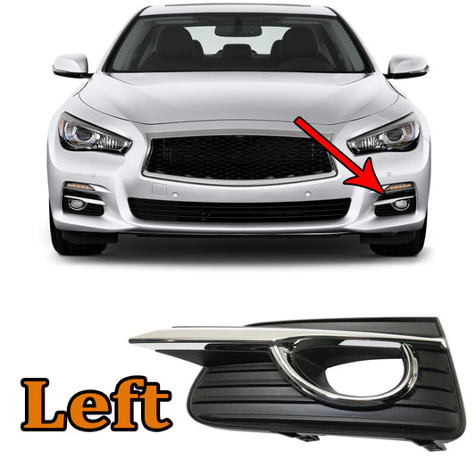 Left Fog Light Cover Chrome Fog lamp frame For 2014 2015 2016 2017 for Infiniti Q50