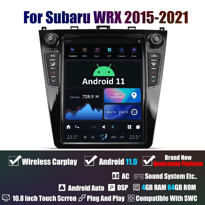 10.8 for Tesla Screen for Subaru WRX 2015-2021 Android 11 Car Radio GPS Navigation