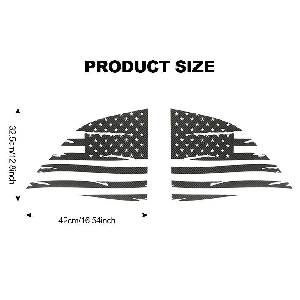 2pcs/set Flag Carbon Fiber Rear Color Side Window Decal for Challenger 08-24