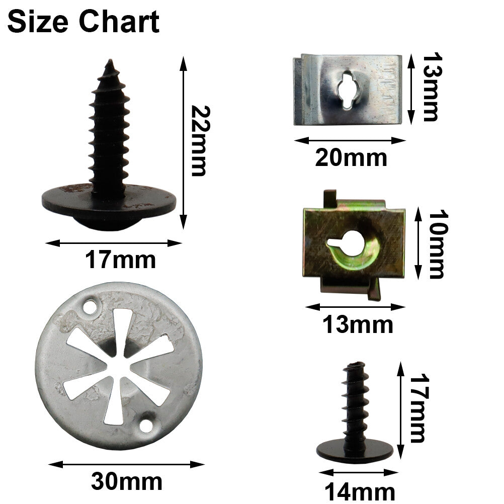 32 x underride protection installation kit clips underbody screws for VW for Golf , for Seat Leon