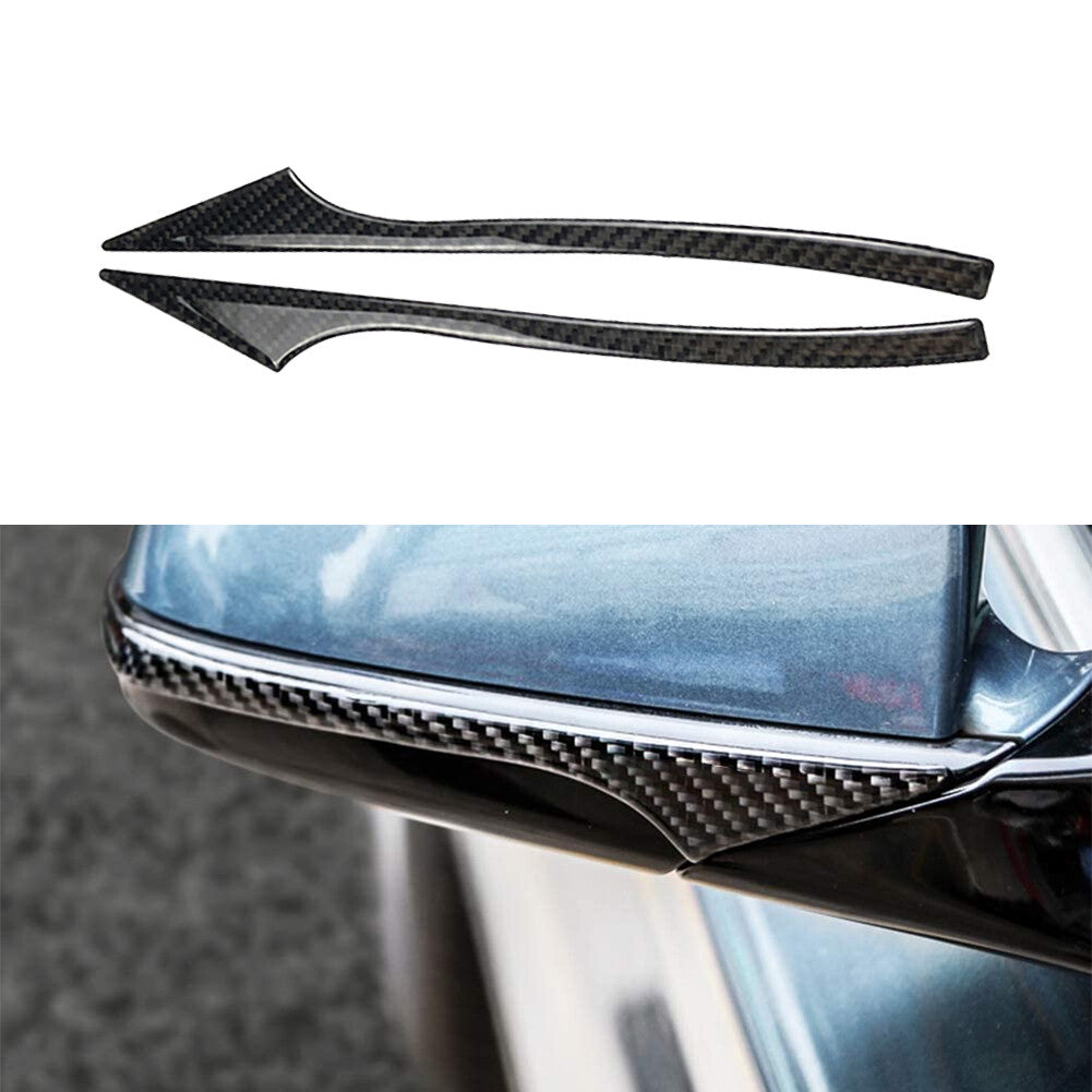 2 x carbon fiber rear mirror bar trim for BMW 5 Series E60 2005-2011