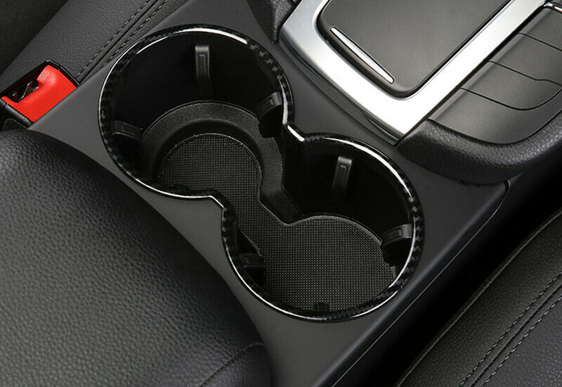 Carbon fiber style cup holder cover suitable for Porsche Macan 2014 - 2020