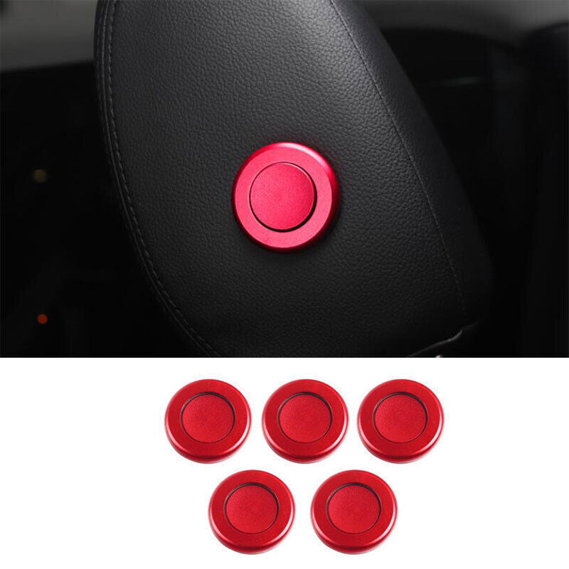 for Defender 110 2020-2025 Red Aluminium for Seat Headrest Button Ring Cover Trim 5P