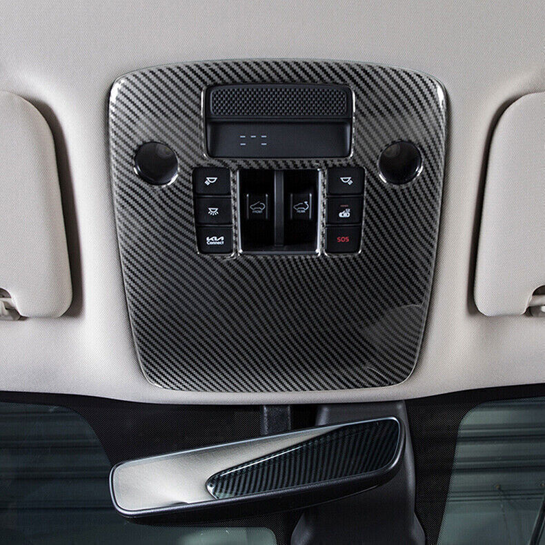 for Kia Carnival 22-2024 Carbon Fiber Front Reading Light Lamp Frame Cover Trim