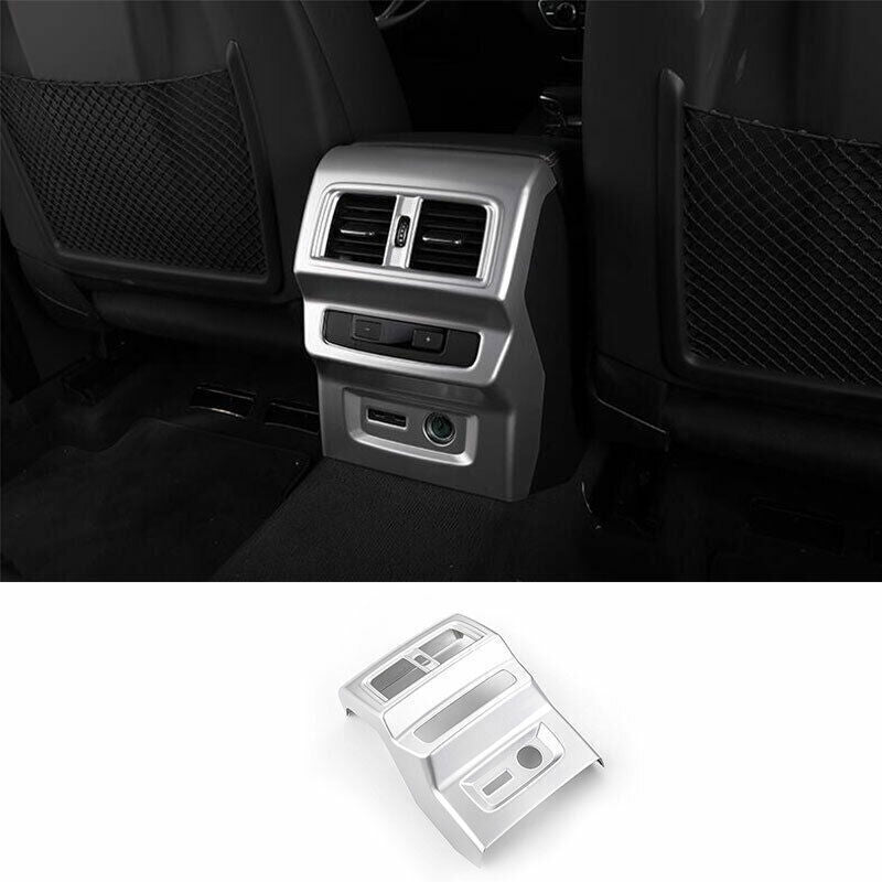 for Audi Q5 2018-2024 ABS Matte Silver Back Row Air Outlet Vent Frame Cover Trim