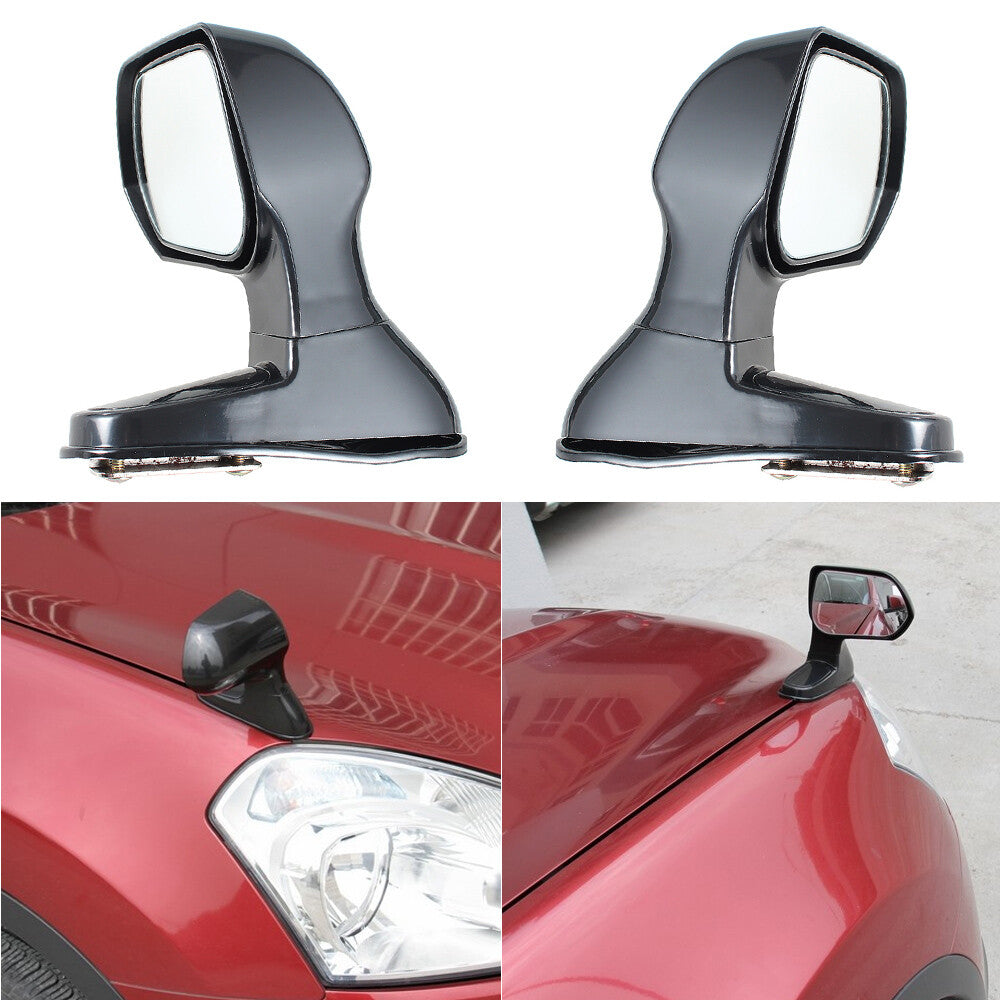 2PCS Car Hood Blind Spot SideView Flat Mirror Wide Angle Rear Mirrors SideView