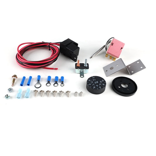Car Truck Adjustable Electric 12V Radiator Fan Thermostat Control Relay Wire Kit
