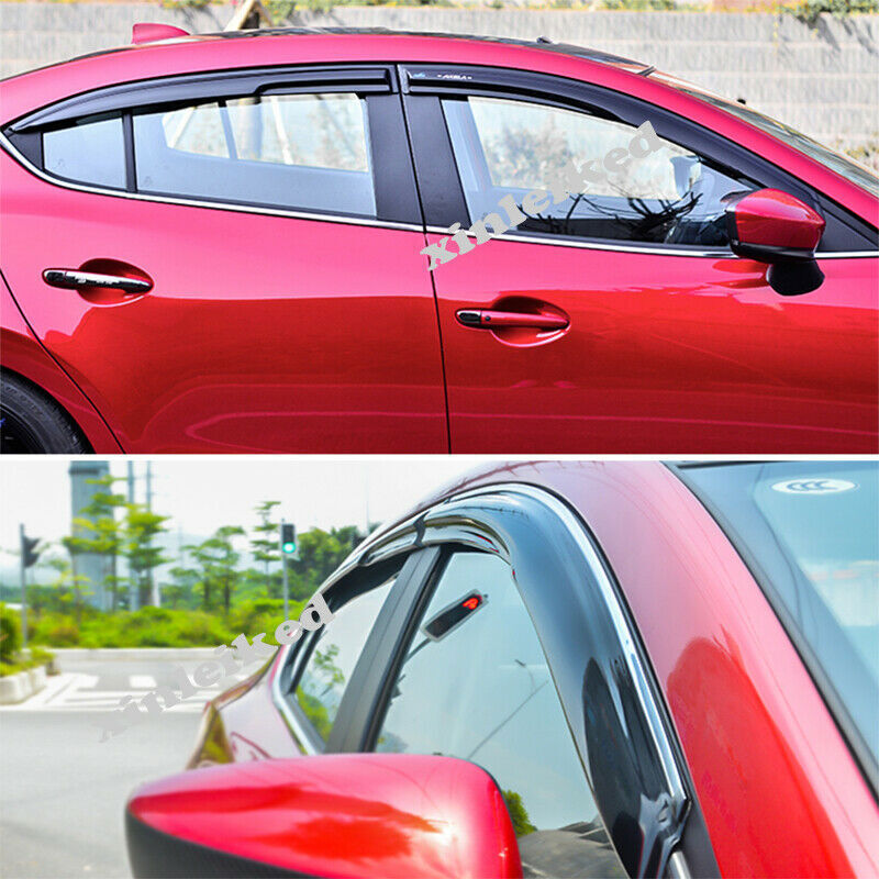 Smoke Window Sun Vent Visor Rain Guards Deflectors for Mazda 3 Axela 2014-2018