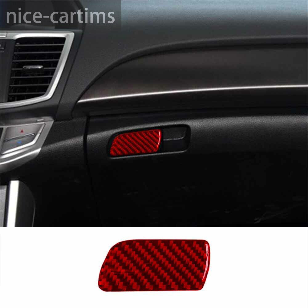 Red Carbon Fiber Copilot Glove Box Handle Switch Trim for Honda Accord 2013-17 A
