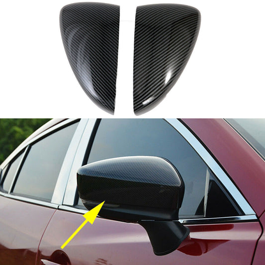 for Mazda 3 Axela 2019-2023 Carbon Fiber Rear View Side Door Mirror Cap Cover