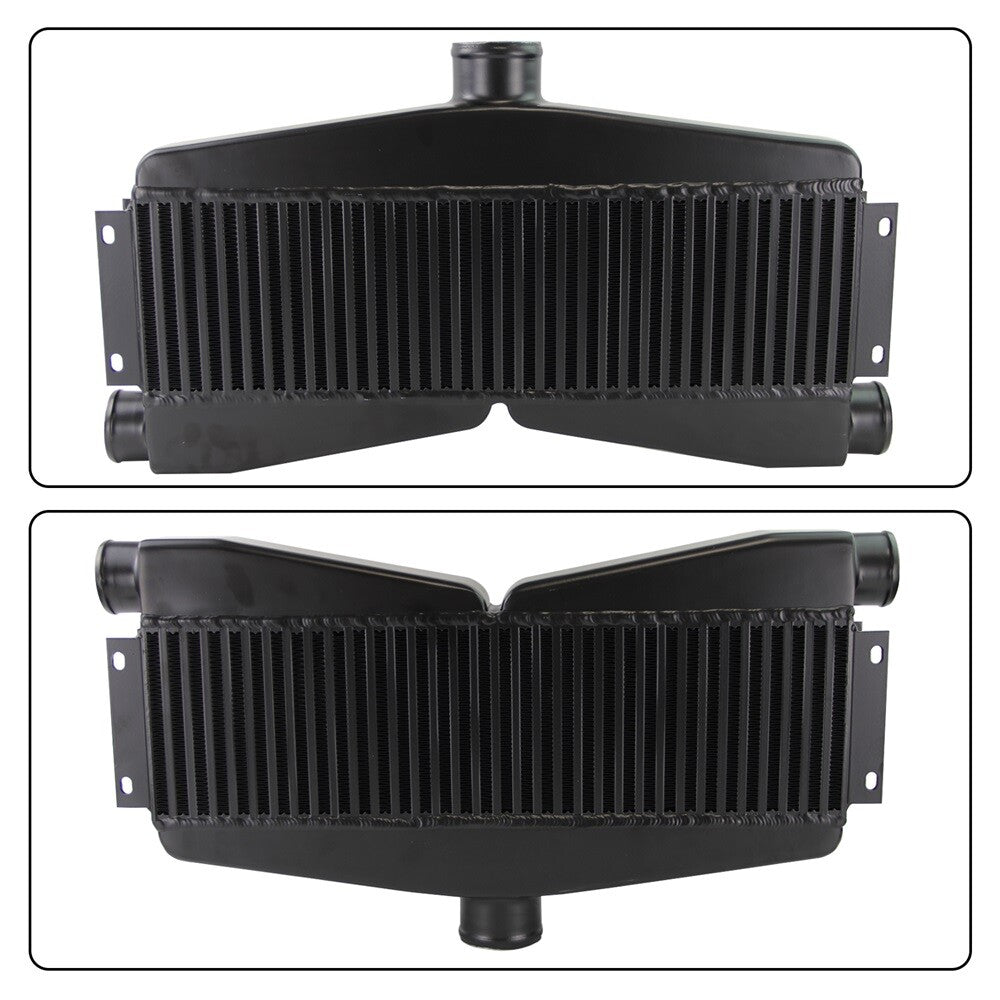 Universal Twin Turbo Intercooler Bar Plate Custom (2 In / 1 Out) 400-800HP BK