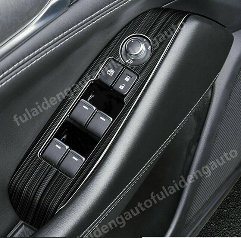 4X for Mazda 6 Atenza 2019-21 Black Titanium Window Lift Switch Panel Cover Trim