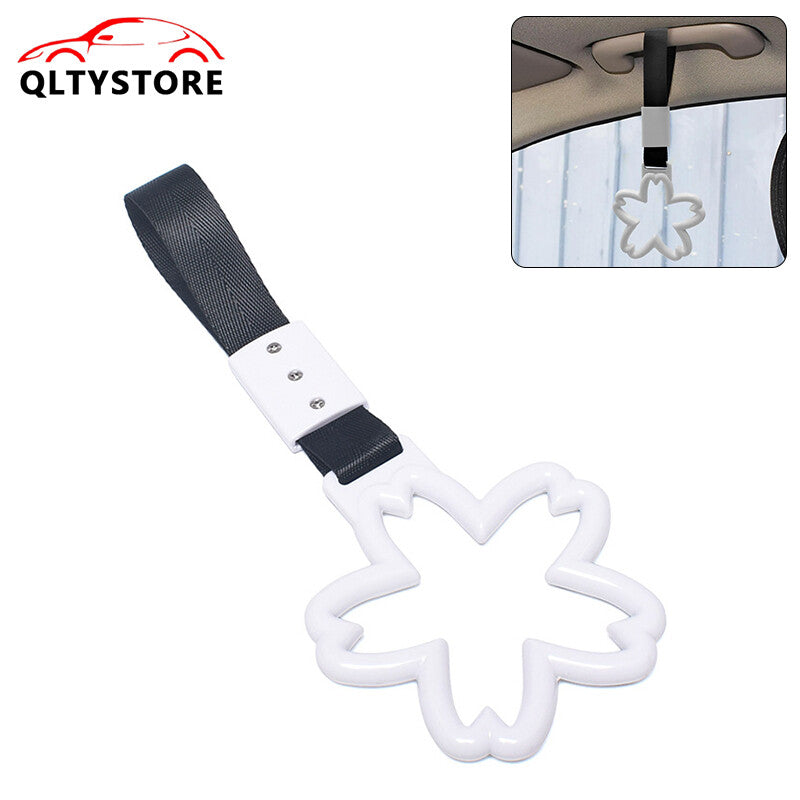 Car Warning Handle Strap Subway Bus Cherry Blossom Tsurikawa Ring JDM White