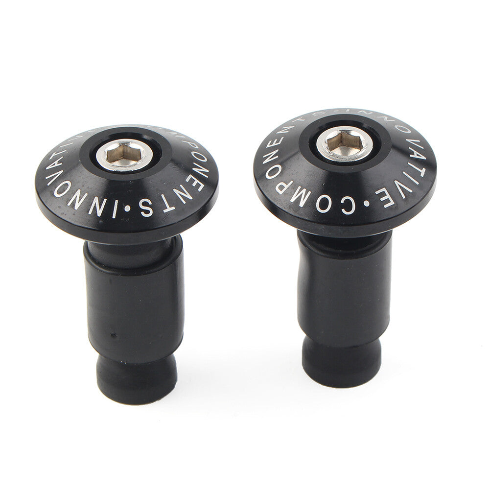 7/8 Motorcycle Bike Handlebar Grips CNC Handle Bar End Cap Plugs Slider Black