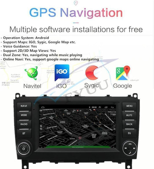 GPS Navi WiFi for Benz C-Class W203 G-Class W463 7 Car Android 11 Stereo Radio