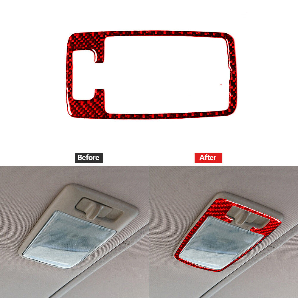 Red Carbon Fiber Rear Overhead Light Panel Cover for Subaru Forester 2005-2008