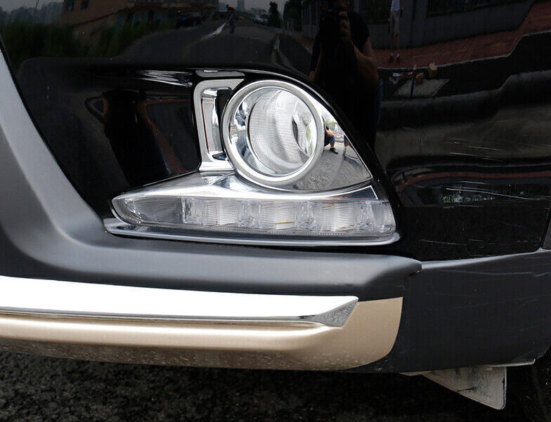 for Toyota Highlander 2014-16 Chrome 2PCS Front Fog Light Lamp Frame Cover Trim
