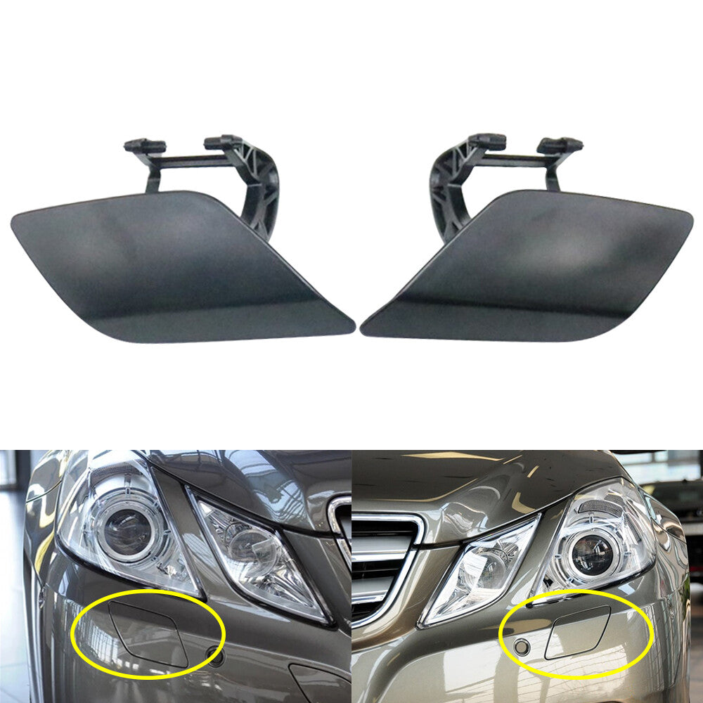 2X For 09-12 for Mercedes-Benz E Class Front LH+RH Headlight Washer Nozzle Cover Cap