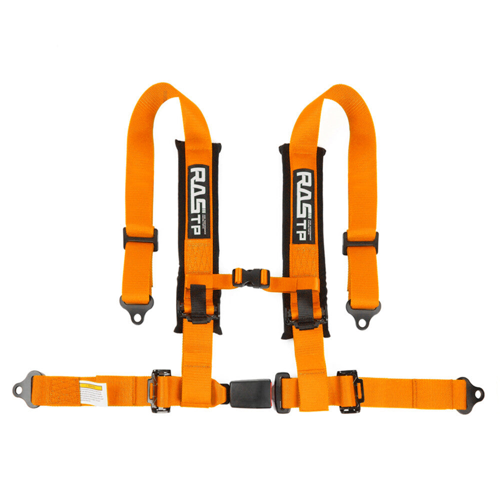 2inch 4-Point Harness Quick Release Safety for Seat Belt+1Pair Shoulder Pads Gold