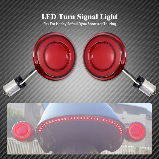 Red 1156 Bullet Tracer LED Rear Turn Signal Fit for Harley Sportster Softail