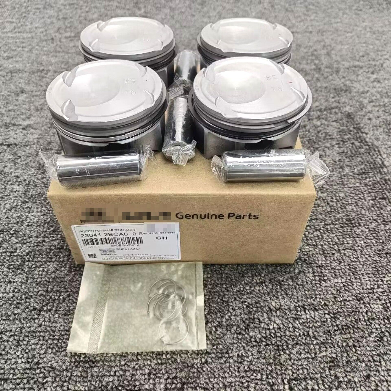 new 4-piece STD-AA piston and ring kit for 16-21 for Hyundai for Kia 1.6L turbocharged engines.