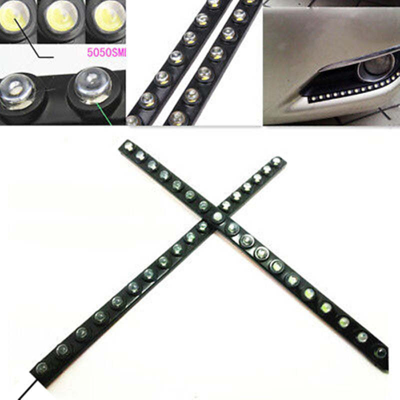 2x Car 18 White LED DRL Daytime Running Lights Auto Day Lamp Daylight Fog Lamp